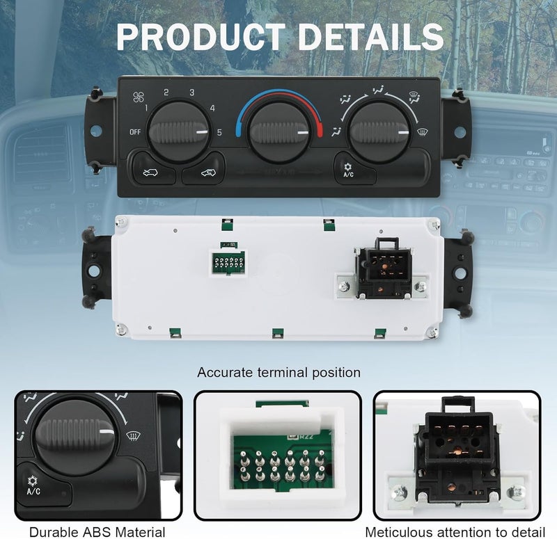 DICMIC Front A/C Heater Climate Control Module Compatible with 2002 Cadillac Escalade EXT Chevrolet Avalanche 1500 2500 1999-2002 GMC Sierra 1500 2500 Replace# 599-266, 15-72528 - Image 5